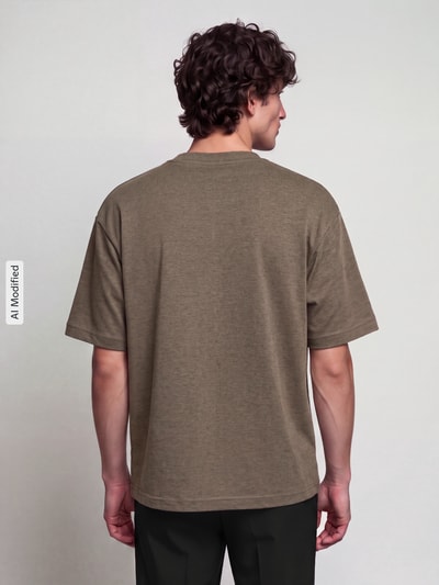 Selected Relaxed Fit T-Shirt mit Rundhalsausschnitt Modell 'OSCAR' Mittelbraun 5