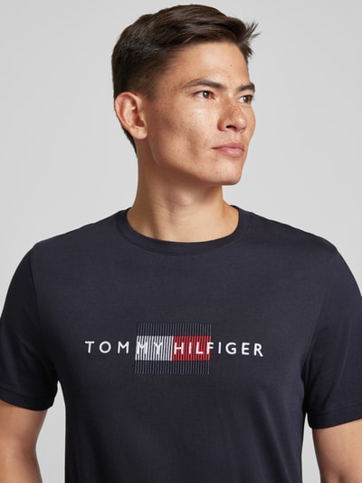 Tommy Hilfiger T-shirt met labelprint Marineblauw - 3