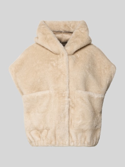 Hemisphere Regular fit gilet van imitatiebont met capuchon Beige - 2