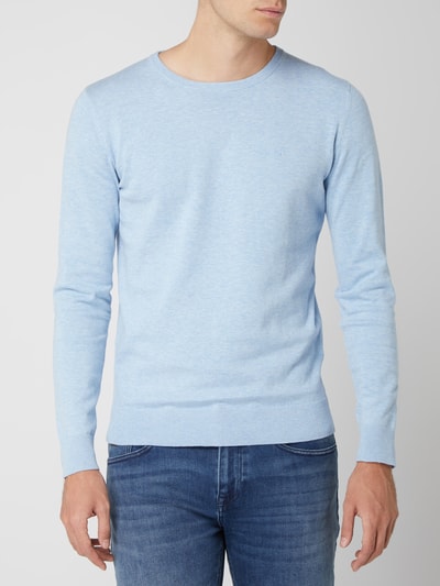 Tom Tailor Pullover aus Baumwolle mit Logo-Stickerei Hellblau 4