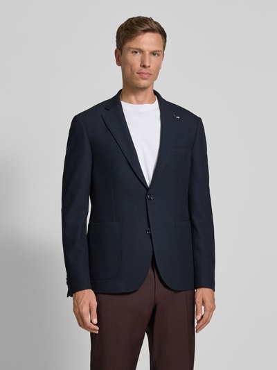bugatti Regular fit 2-knoops colbert met viscose Marineblauw - 4