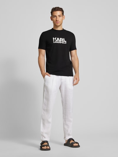 Karl Lagerfeld T-shirt met labelprint Zwart - 1