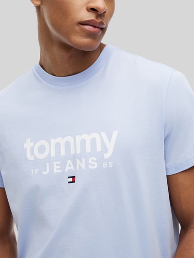 Tommy Jeans relaxed fit T-shirt van puur katoen met labelopschrift Lichtblauw - 3