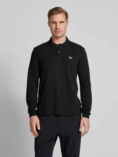 Lacoste Koszulka polo o kroju classic fit z długim rękawem Czarny 4