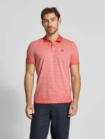 Lerros Regular Fit Poloshirt mit Label-Detail Modell 'SLUB' Rot 4