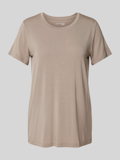 Schiesser T-Shirt mit geripptem Rundhalsausschnitt Taupe 2