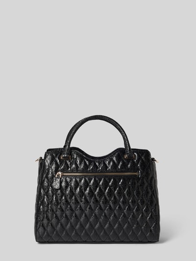 Produktfoto, czarna torebka Tote Bag in Stepp-Optik Modell 'Latona' od GUESS, Główna przegroda z zamkiem błyskawicznym, odpinany pasek na ramię, Szerokość w rozmiarze 1: 33 cm, Długość w rozmiarze 1: 28 cm, Głębokość w rozmiarze 1: 12 cm, Długość paska na ramię w rozmiarze 1: 122 cm, z efektem pikowania
