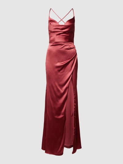 Luxuar Abendkleid mit tiefem Gehschlitz Hellrot 1