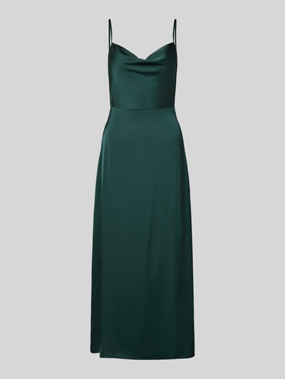Vila Midikleid aus Satin mit Wasserfall-Ausschnitt Modell 'RAVENNA' Dunkelgruen 2