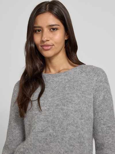 Fynch-Hatton Sweter z dzianiny z prążkowanymi wykończeniami Jasnoszary melanż 3