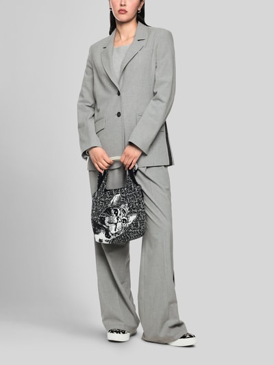 Marc Cain Regular Fit Longblazer mit Kontraststreifen Mittelgrau 1