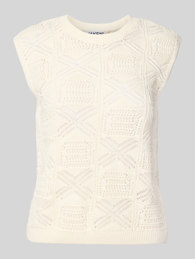Jake*s Casual Regular Fit Stricktop mit Crochet Offwhite 2