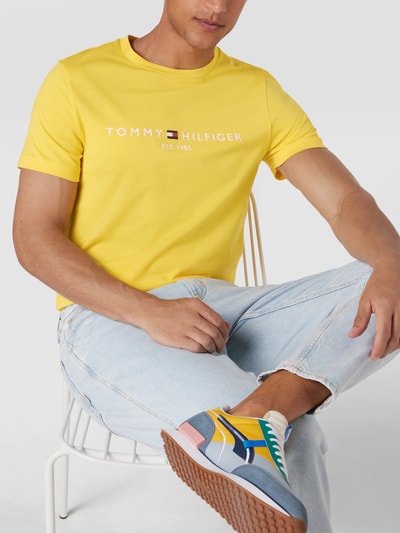 Tommy Hilfiger T-Shirt mit Label-Stitching Gelb 3