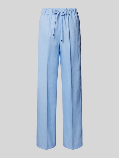 Mango Wide Leg Leinenhose mit Bügelfalten Modell 'SAMARA' Hellblau 2