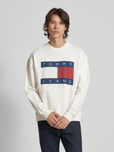 Tommy Jeans Relaxed Fit Sweatshirt mit Label-Print Offwhite 4