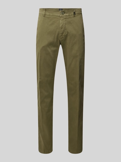 Strellson Slim fit chino met logo-applicatie, model 'Tius' Olijfgroen - 2