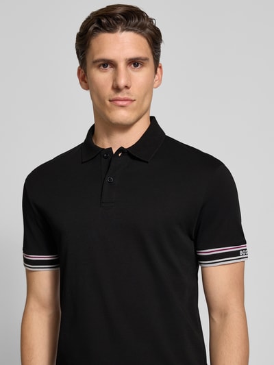 BOSS Green Koszulka polo o kroju slim fit z czystej bawełny model ‘POLO ZONE’ Czarny 3