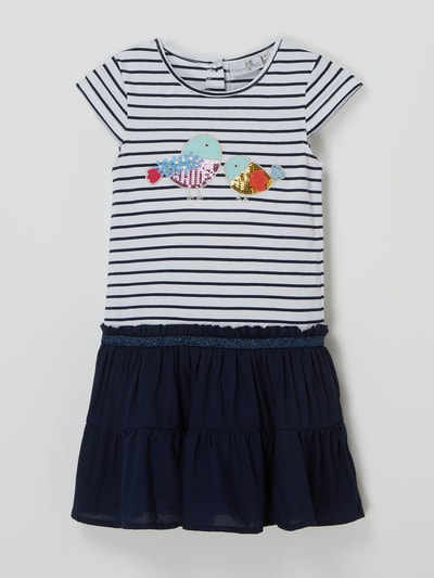 Happy Girls Jerseyjurk met borduursels Marineblauw - 1