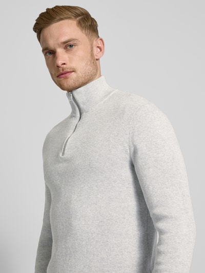 Jack & Jones Premium Troyer mit Label-Detail MOdell 'BLAMILANO' Hellgrau 3