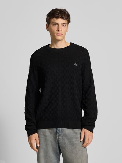 REVIEW Regular fit pullover in gebreide look Zwart - 4
