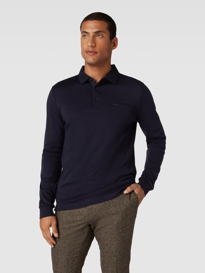 Pierre Cardin Shirt met lange mouwen, polokraag en borstzak Marineblauw - 4