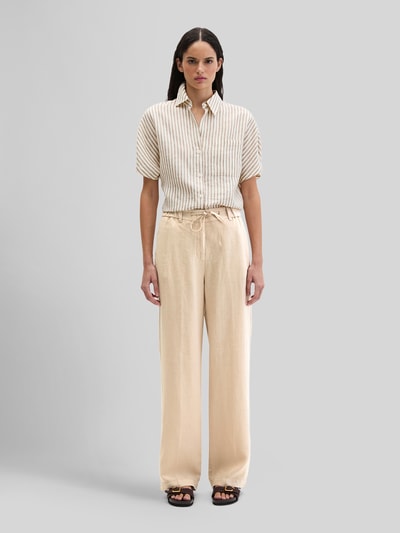 Marc O'Polo Wide Leg Hose aus reinem Leinen Sand 1