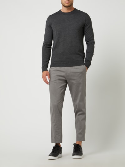 SELECTED HOMME Pullover van merinowolmix, model 'Town' Donkergrijs - 1