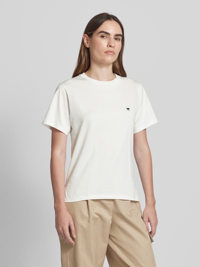 Weekend Max Mara T-shirt z wyhaftowanym logo model ‘VENACO’ Biały 4