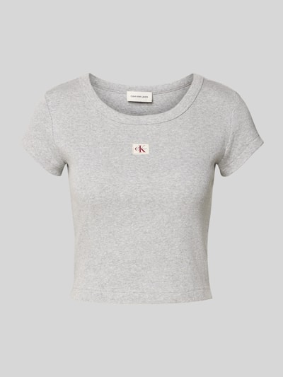 Calvin Klein Jeans T-shirt z naszywką z logo Jasnoszary melanż 2