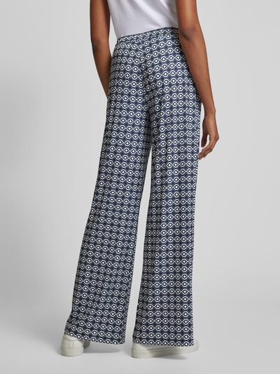 Brax Wide leg stoffen broek met all-over motief, model 'STYLE.MAINES' Blauw - 5