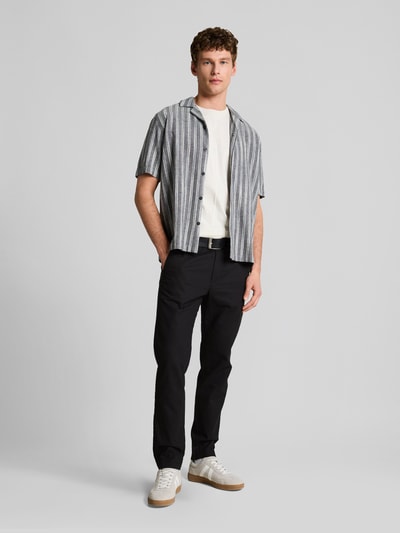 Tom Tailor Denim Straight Leg Hose aus Leinen-Baumwoll-Mix Black 1