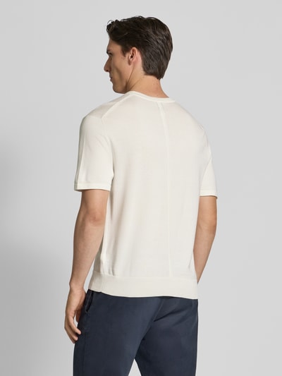 CK Calvin Klein T-Shirt mit Logo-Stitching Modell 'SUPIMA' Offwhite 5