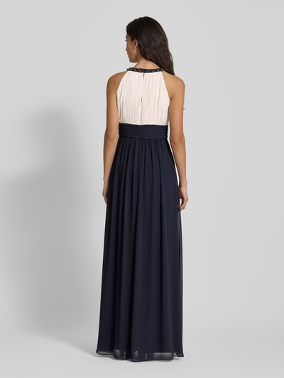 Jake*s Cocktail Abendkleid mit Collierkragen Marine Melange 5