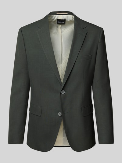BOSS Marynarka na dwa guziki o kroju slim fit z kołnierzem z połami model ‘Jasper’ Ciemnozielony 2