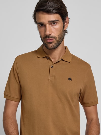 Lerros Poloshirt met labelstitching Lichtbruin - 3