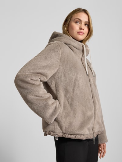 WHITE LABEL Jacke mit Kunstfellbesatz Taupe 3