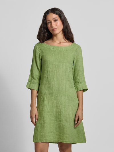 ZABAIONE Linnen jurk met ronde hals, model 'Le44tizia Lichtgroen - 4