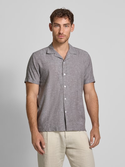 Lindbergh Relaxed Fit Leinenhemd mit 1/2-Arm Mittelbraun 4