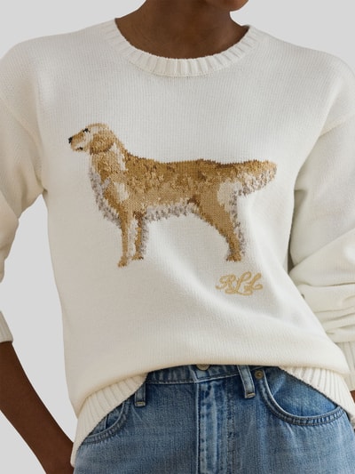 Lauren Ralph Lauren Regular Fit Strickpullover aus reiner Baumwolle Weiss 3