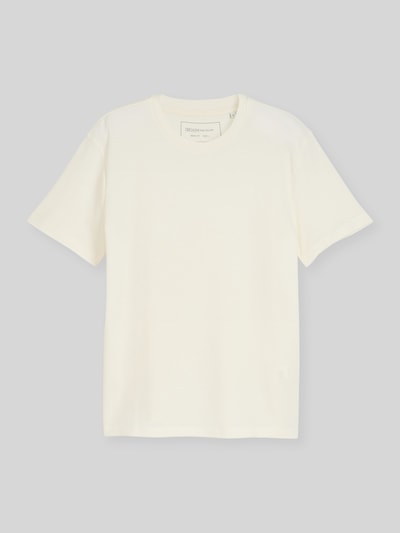 Produktfoto, Regular Fit T-Shirt aus Baumwoll-Mix von Tom Tailor Denim in Optik: Unifarben mit Rundhals, Ärmelform: Kurzarm, Materialverarbeitung: Piqué