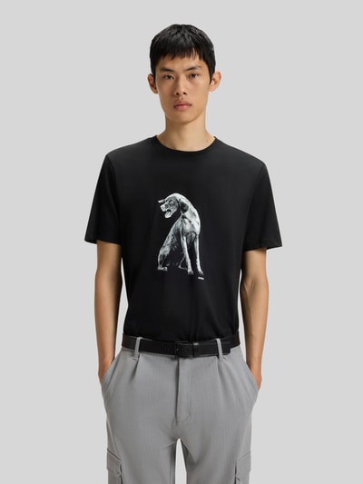 HUGO Regular Fit T-Shirt aus reiner Baumwolle Black 4