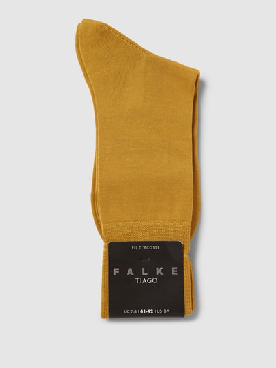 Falke Socken mit Label-Print Modell 'Tiago' Messing 3