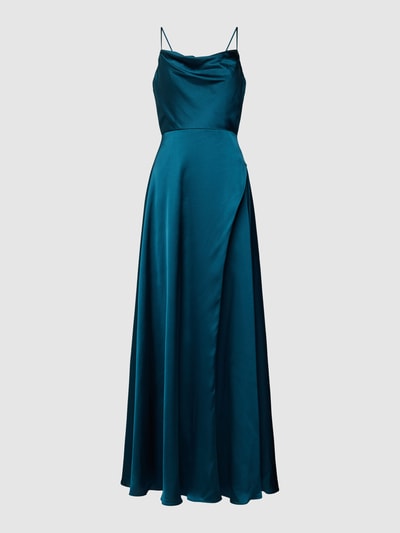 Luxuar Abendkleid mit Gehschlitz Petrol 2