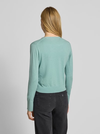 Marc O'Polo Slim Fit Strickjacke aus Baumwoll-Leinen-Mix Mint 5
