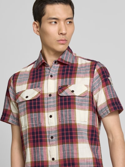 PME Legend Regular Fit Freizeithemd mit Brusttaschen Koralle 3