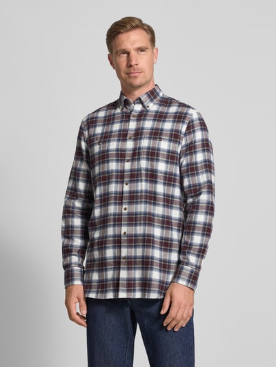 Christian Berg Men Regular fit vrijetijdsoverhemd met button-downkraag Bordeaux - 4