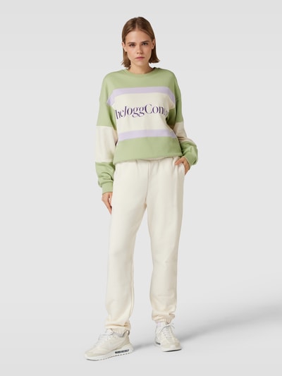 TheJoggConcept Sweatshirt met labelprint Rietgroen - 1