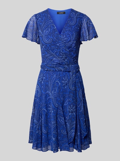 Lauren Ralph Lauren Knielanges Kleid mit V-Ausschnitt Modell 'WANDELLA' Blau 2