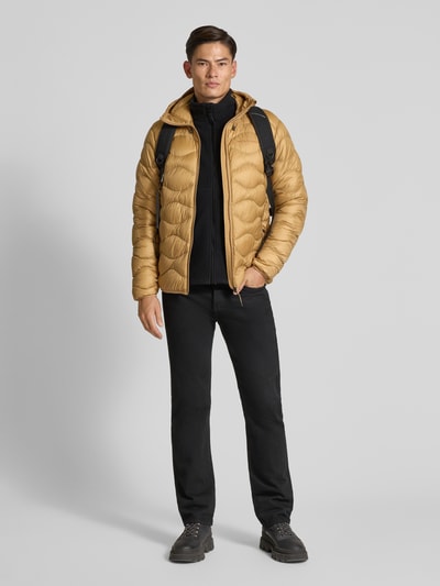 camel active Fleecejack met opstaande kraag en labelstitching Antraciet - 1