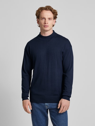 Scotch & Soda Gebreide pullover met opstaande kraag, model 'CORE' Donkerblauw - 4